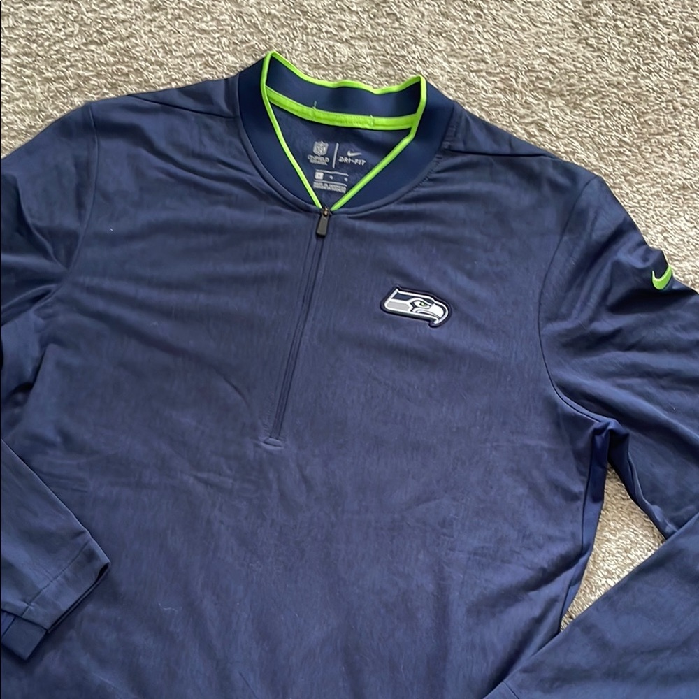 Seattle Seahawks Navy Pullover 1/2 Zip